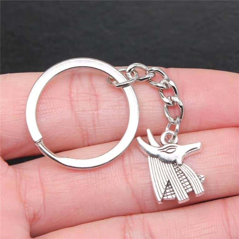 Porte-clés Tête D'anubis en Métal Antique 2