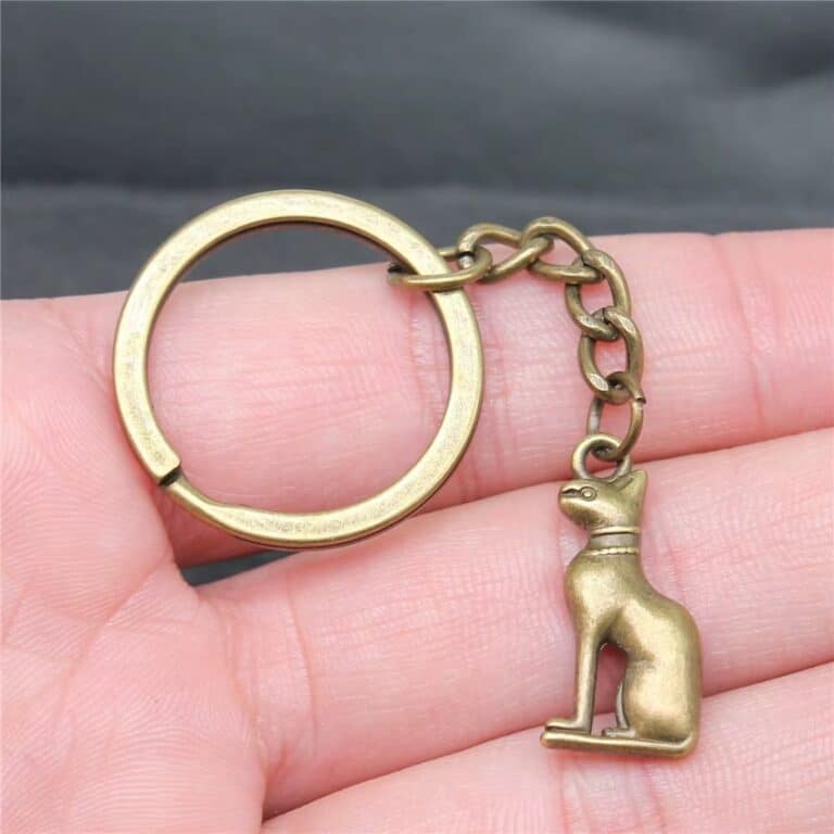 Porte-clés Vintage Style Égyptien Chat en Métal 2