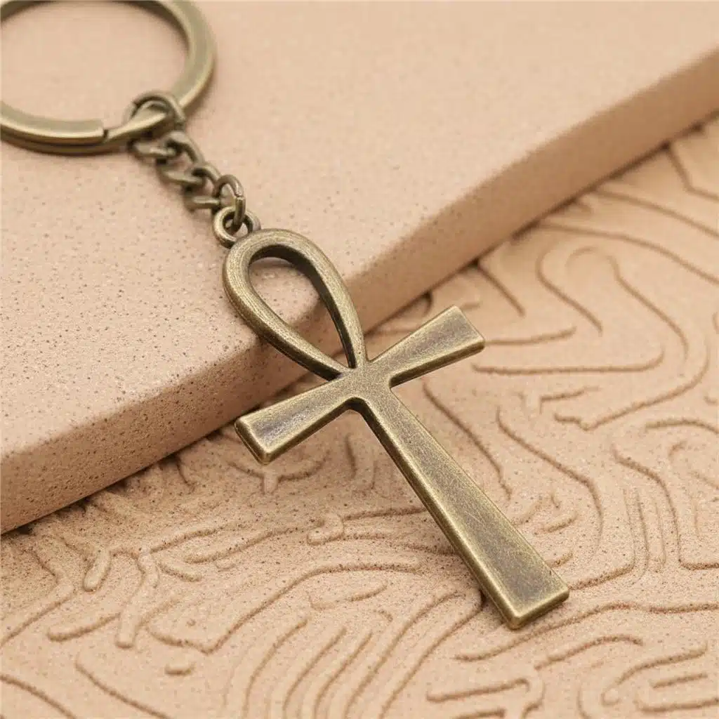 Porte-clés Ankh égyptien en métal