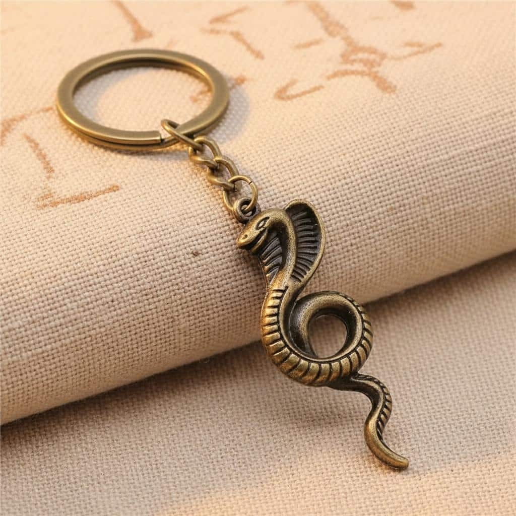 Porte-clés Serpent en Métal Vintage égyptien
