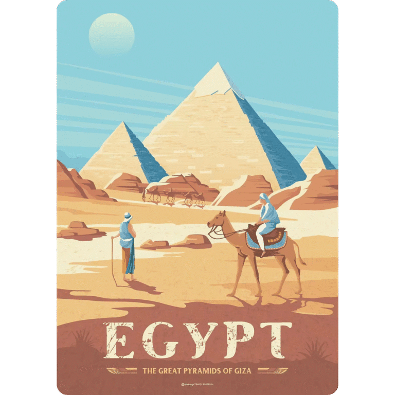 Poster Artistique des Grandes Pyramides D'égypte