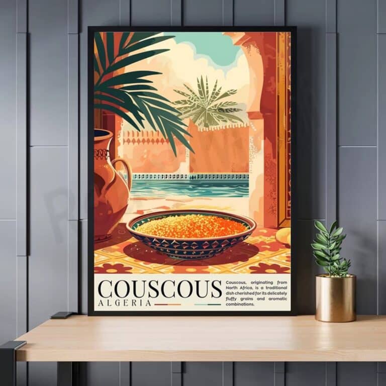 Poster Décoratif Plat de Couscous Traditionnel
