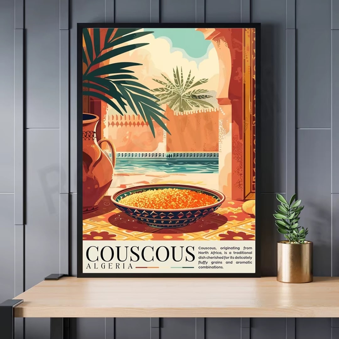 Poster Décoratif Plat de Couscous Traditionnel
