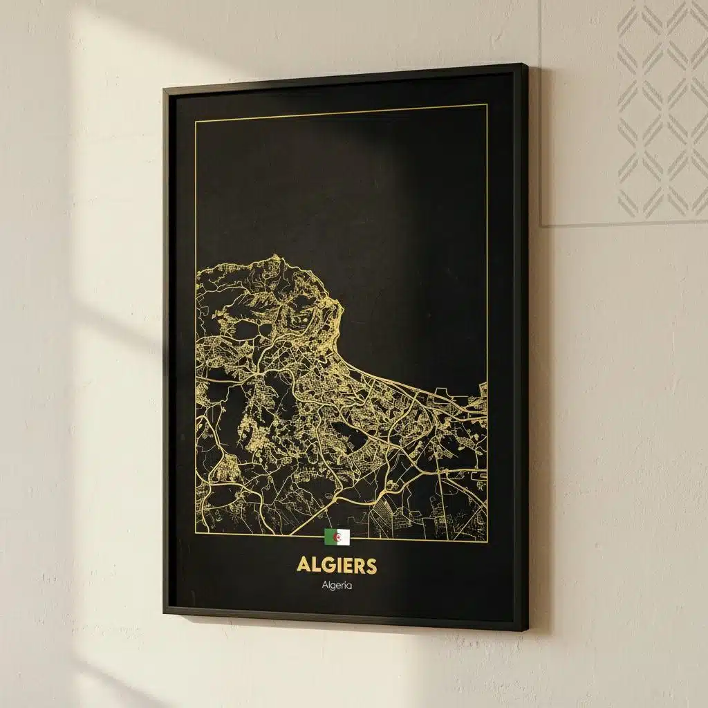 Poster design contemporain alger avec dytails dorys