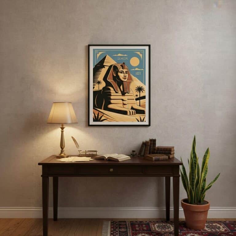 poster-dycoratif-style-rytro-avec-sphinx-et-pyramide-picture-1758