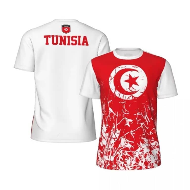 T-shirt Football Tunisie Rouge col Rond 3