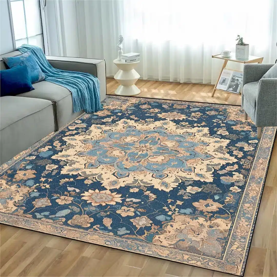 Tapis persan traditionnel multicolore pour salon
