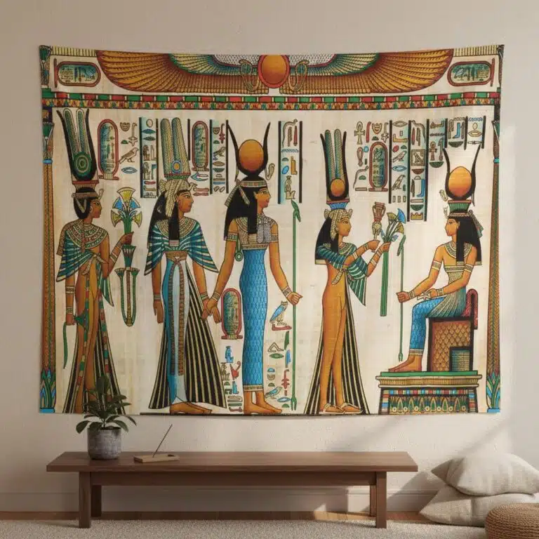 Tapisserie murale motifs égyptiens et pharaoniques