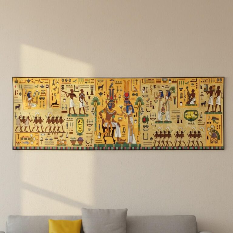 tapisserie-murale-ygyptienne-antique-avec-hiyroglyphes-picture-5614