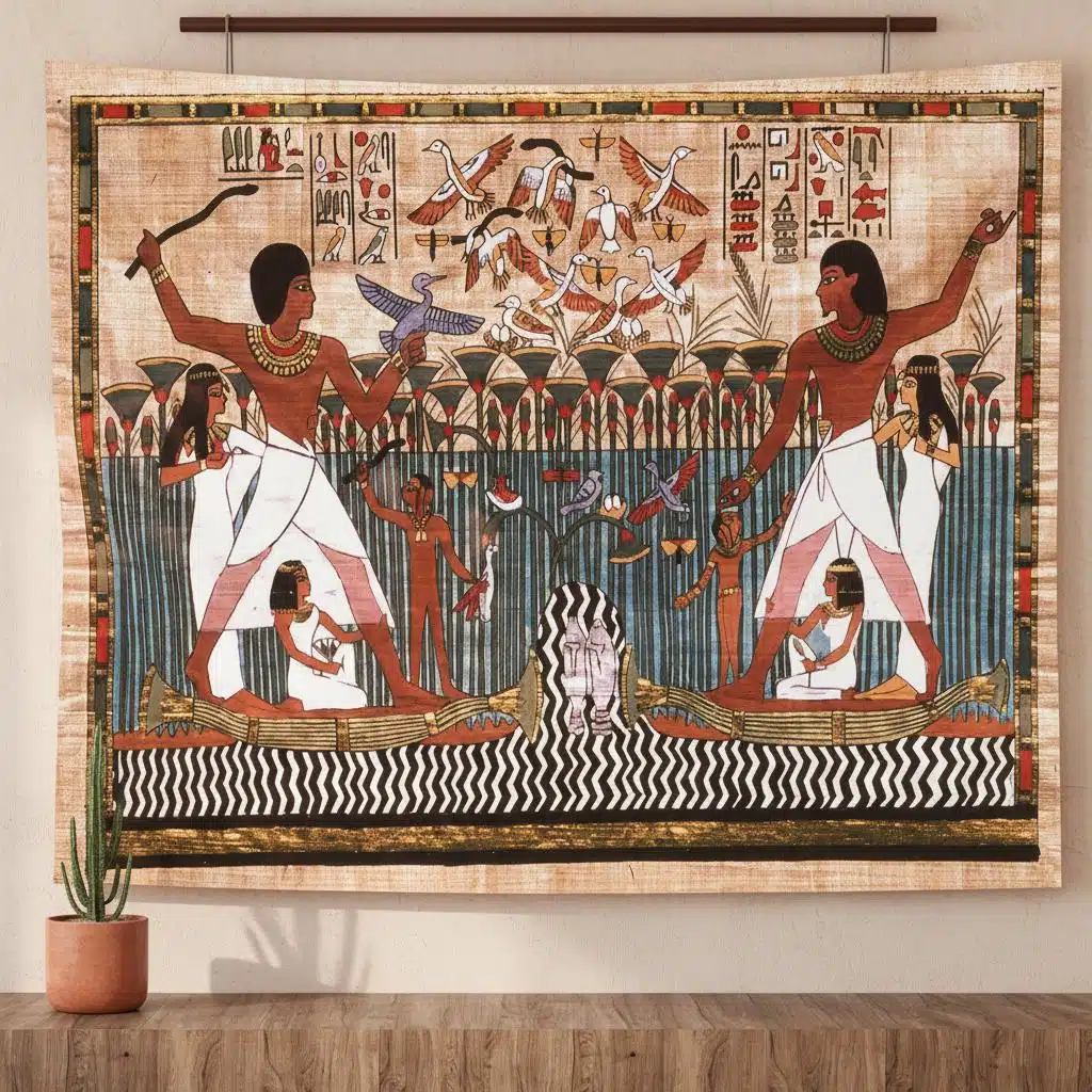 Tapisserie murale égyptienne en papyrus