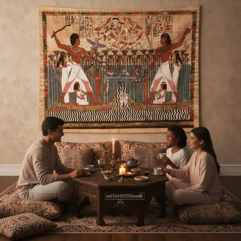 Tapisserie murale égyptienne en papyrus