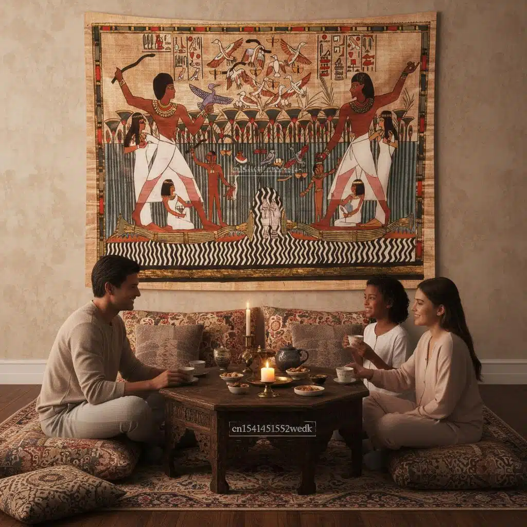 Tapisserie murale égyptienne en papyrus