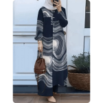 Tunique longue musulmane à motifs ondulés