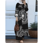 Tunique longue musulmane à motifs ondulés