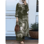 Tunique longue musulmane à motifs ondulés