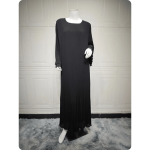 Abaya moderne à manches longues plissée