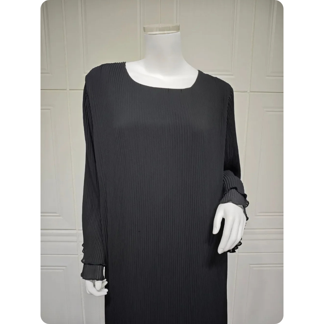 Abaya Moderne à Manches Longues Plissée 11