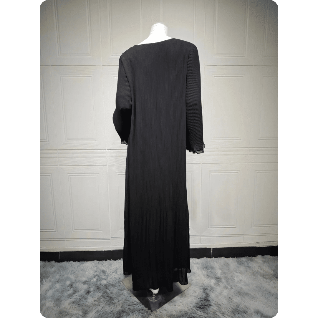 Abaya Moderne à Manches Longues Plissée 12