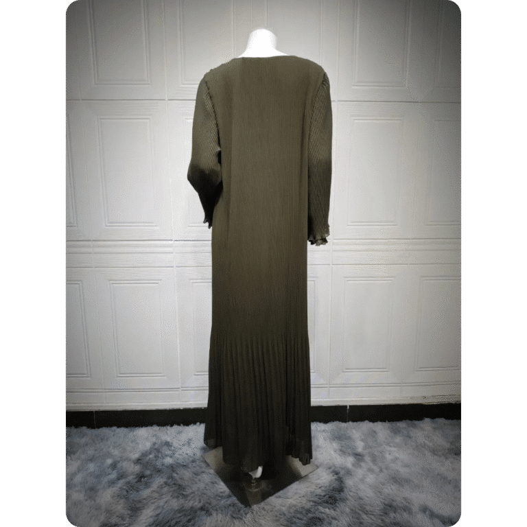 Abaya Moderne à Manches Longues Plissée 14