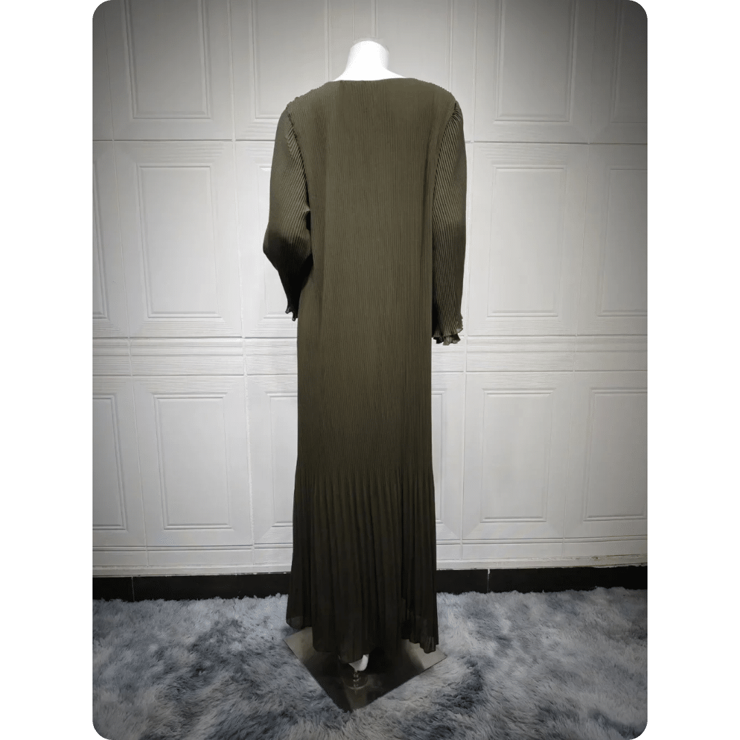 Abaya Moderne à Manches Longues Plissée 14