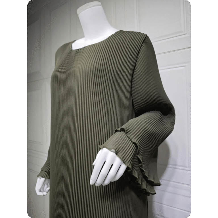 Abaya Moderne à Manches Longues Plissée 15