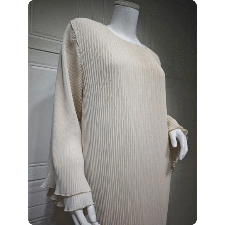 Abaya Moderne à Manches Longues Plissée 8