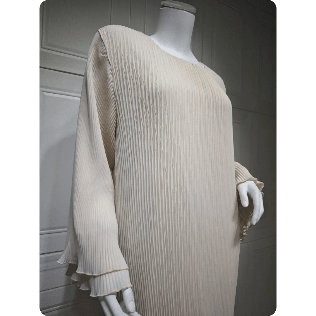 Abaya Moderne à Manches Longues Plissée 8