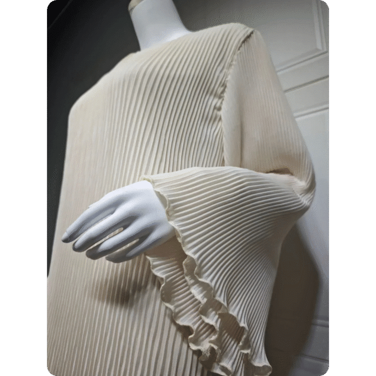 Abaya Moderne à Manches Longues Plissée 9