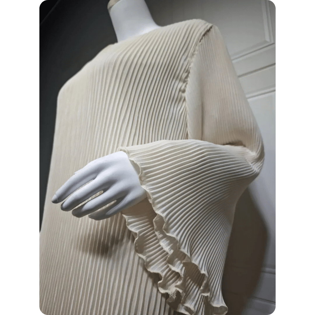 Abaya Moderne à Manches Longues Plissée 9