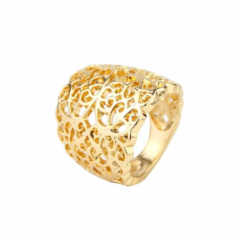 Bague Turque en Alliage Doré Ajouré 1