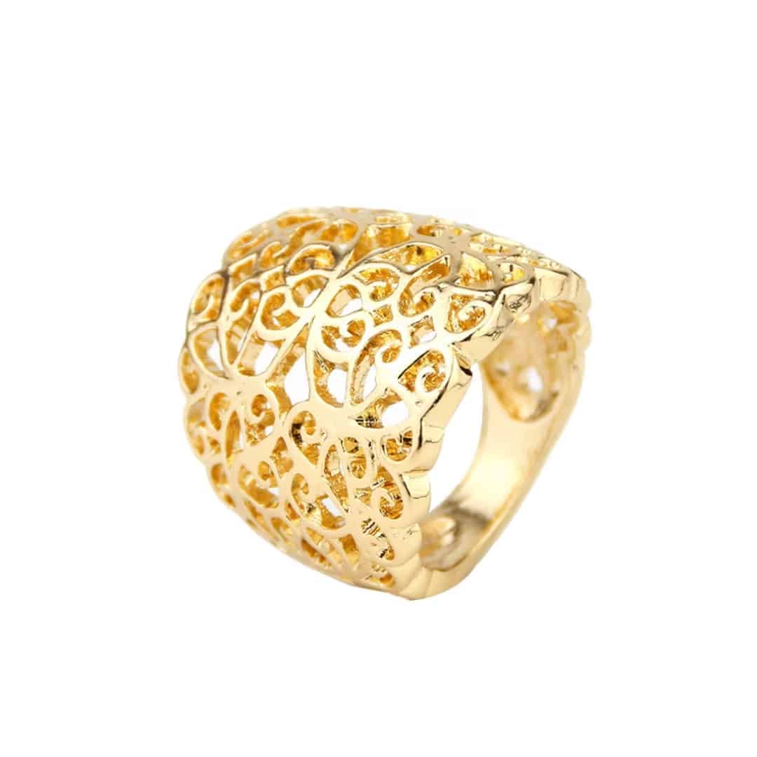 Bague Turque en Alliage Doré Ajouré 1