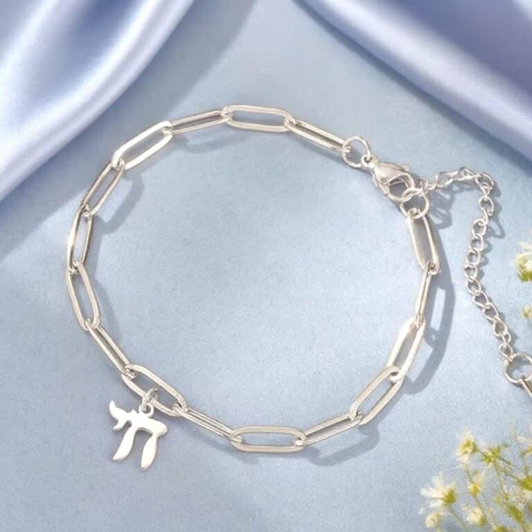 Bracelet en Acier Inoxydable avec Symbole Chai 1