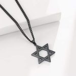 Cadena de acero inoxidable con colgante de estrella de David