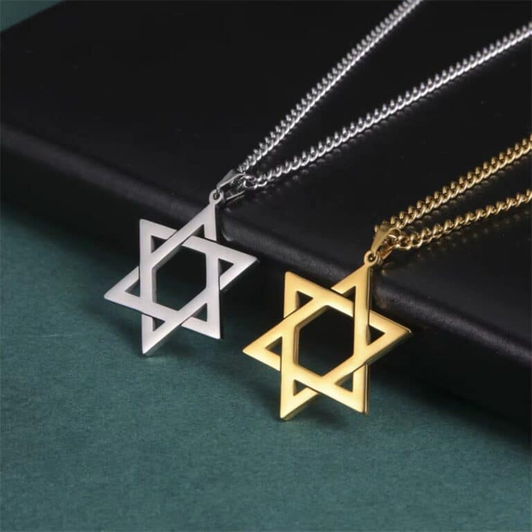 Chaine acier inoxydable avec pendentif etoile de david