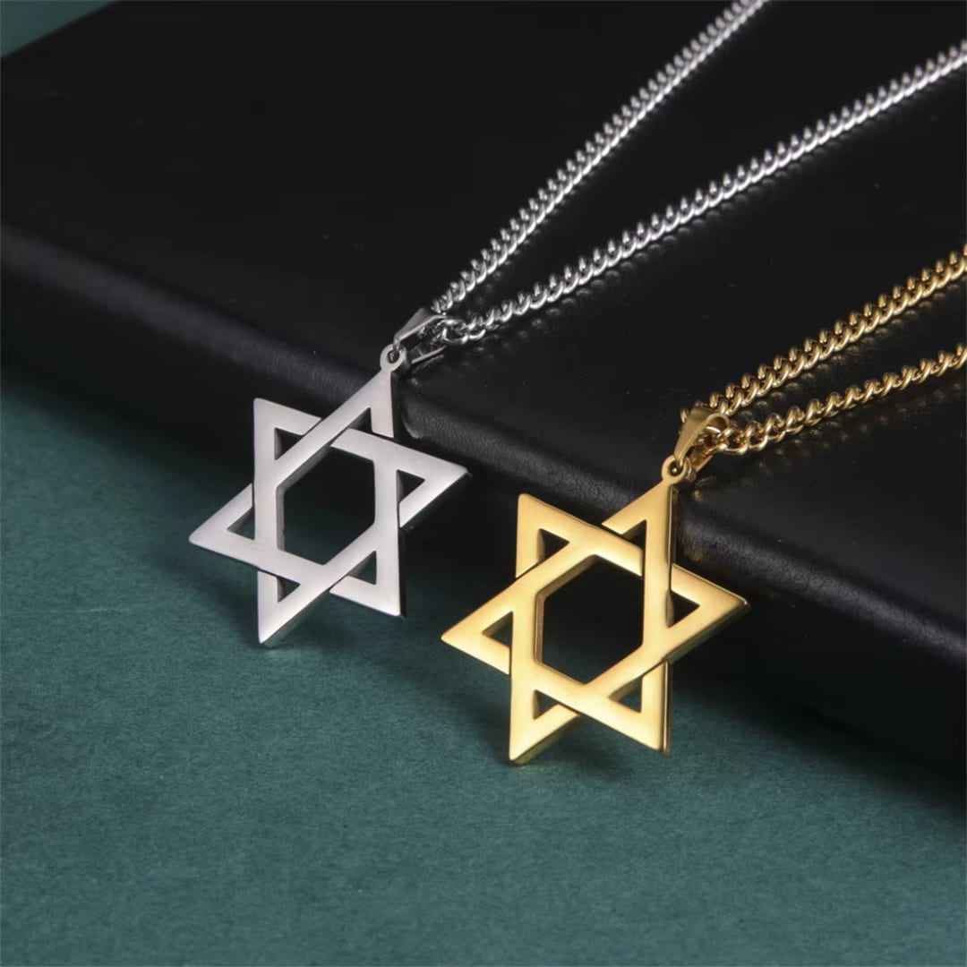 Chaine acier inoxydable avec pendentif etoile de david
