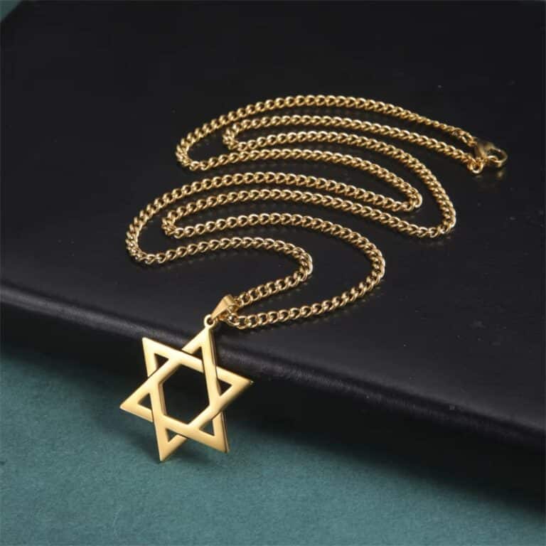 Chaine acier inoxydable avec pendentif etoile de david