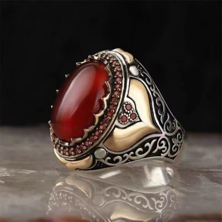 Chevalière Turque Sertie de Pierre Ovale 2