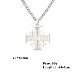 Colgante cruz de Jerusalén de acero inoxidable