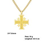 Colgante cruz de Jerusalén de acero inoxidable