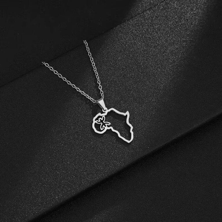 Collier Afrique en Acier Inoxydable Minimaliste avec Symbole Berbère 1
