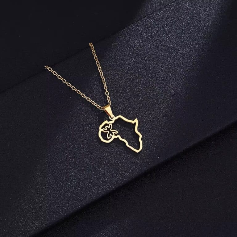 Collier Afrique en Acier Inoxydable Minimaliste avec Symbole Berbère 2