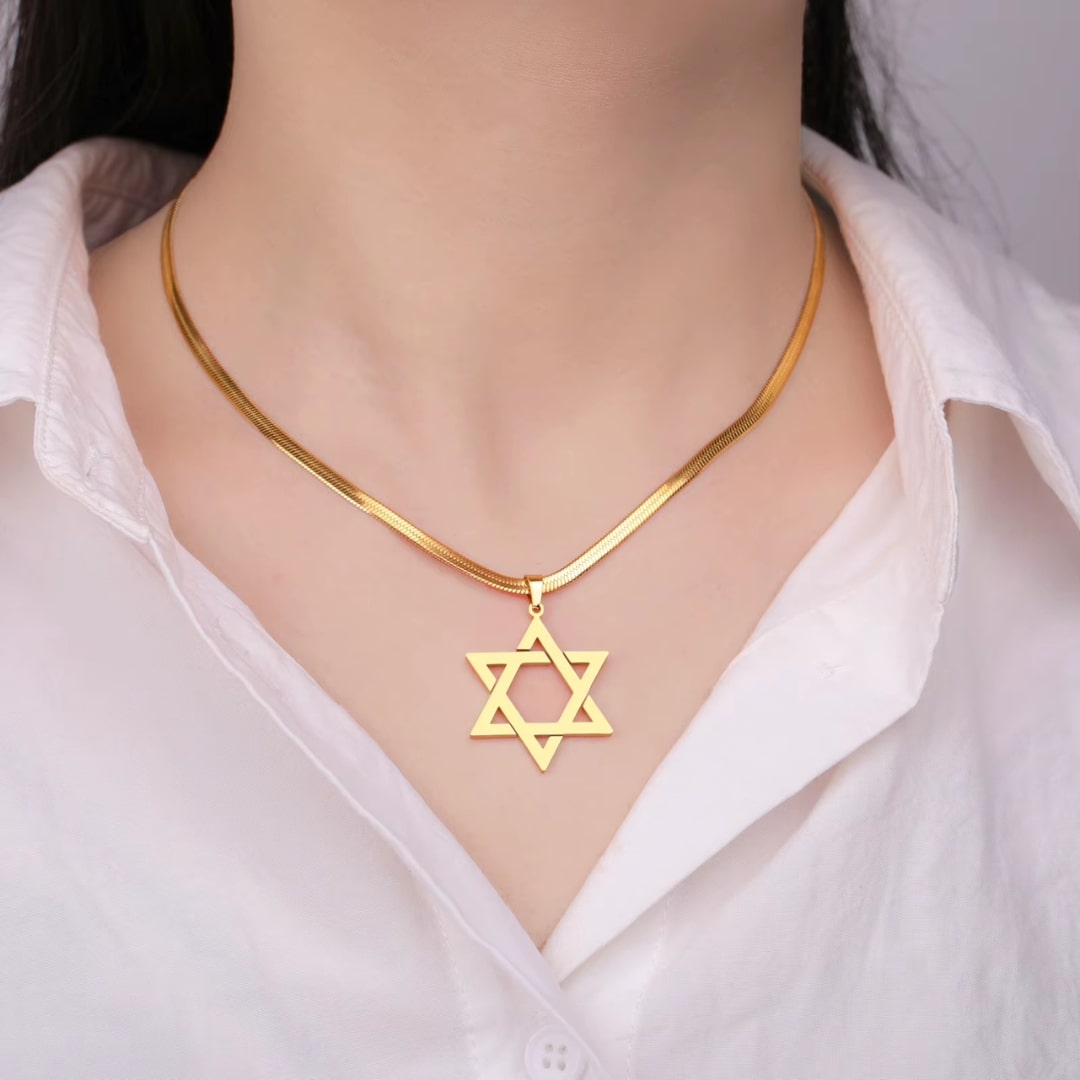 Collier Étoile de David en Acier Inoxydable 4