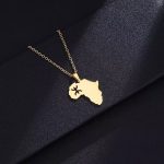 Africa pendant necklace in stainless steel with an Amazigh symbol