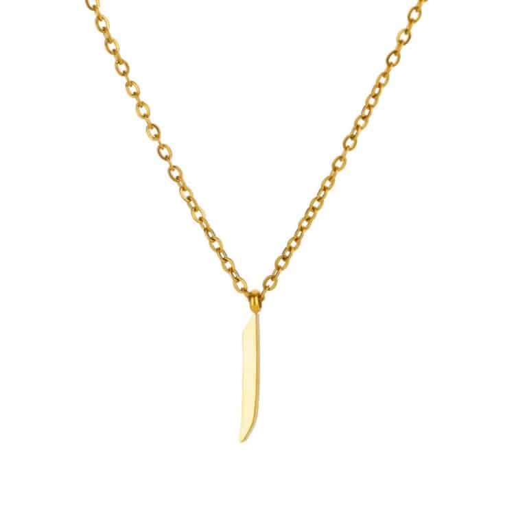 Collier Personnalisé Alphabet et Lettre Arabe Doré 14