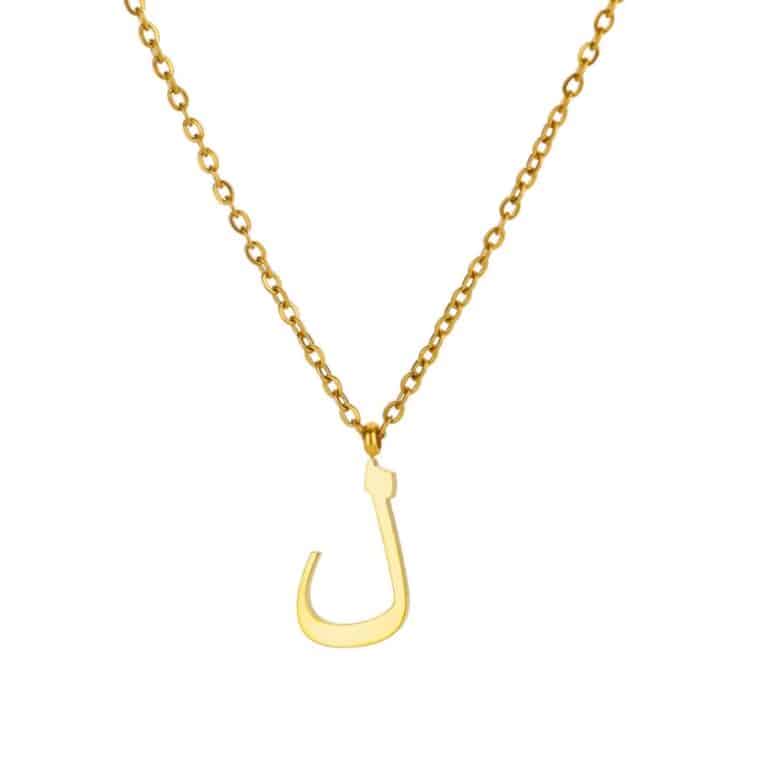Collier Personnalisé Alphabet et Lettre Arabe Doré 15