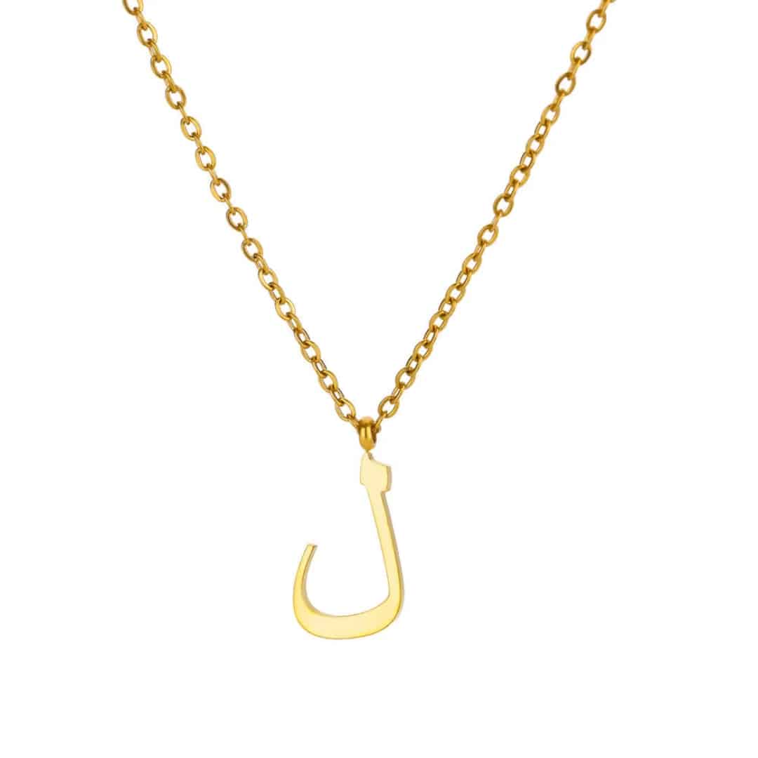 Collier Personnalisé Alphabet et Lettre Arabe Doré 15