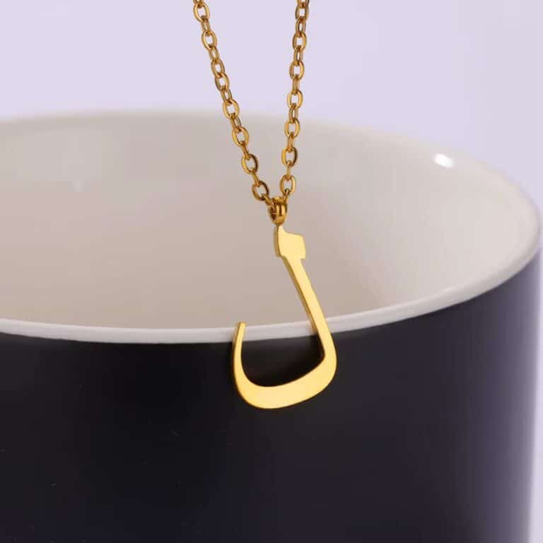 Collier Personnalisé Alphabet et Lettre Arabe Doré 5