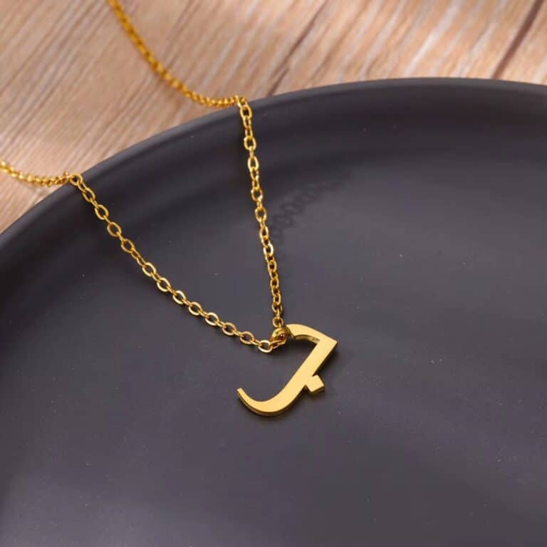 Collier Personnalisé Alphabet et Lettre Arabe Doré 6