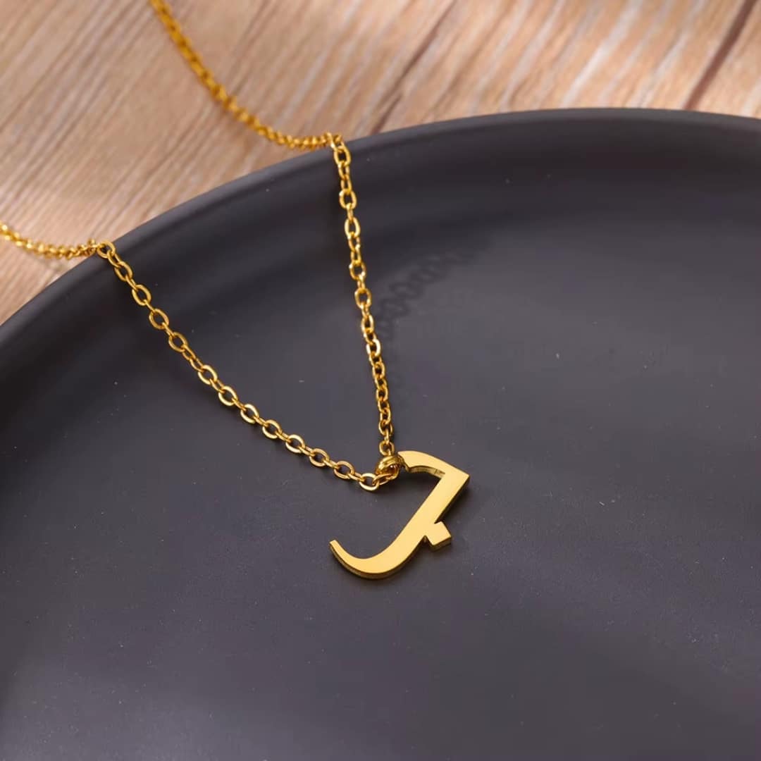 Collier Personnalisé Alphabet et Lettre Arabe Doré 6