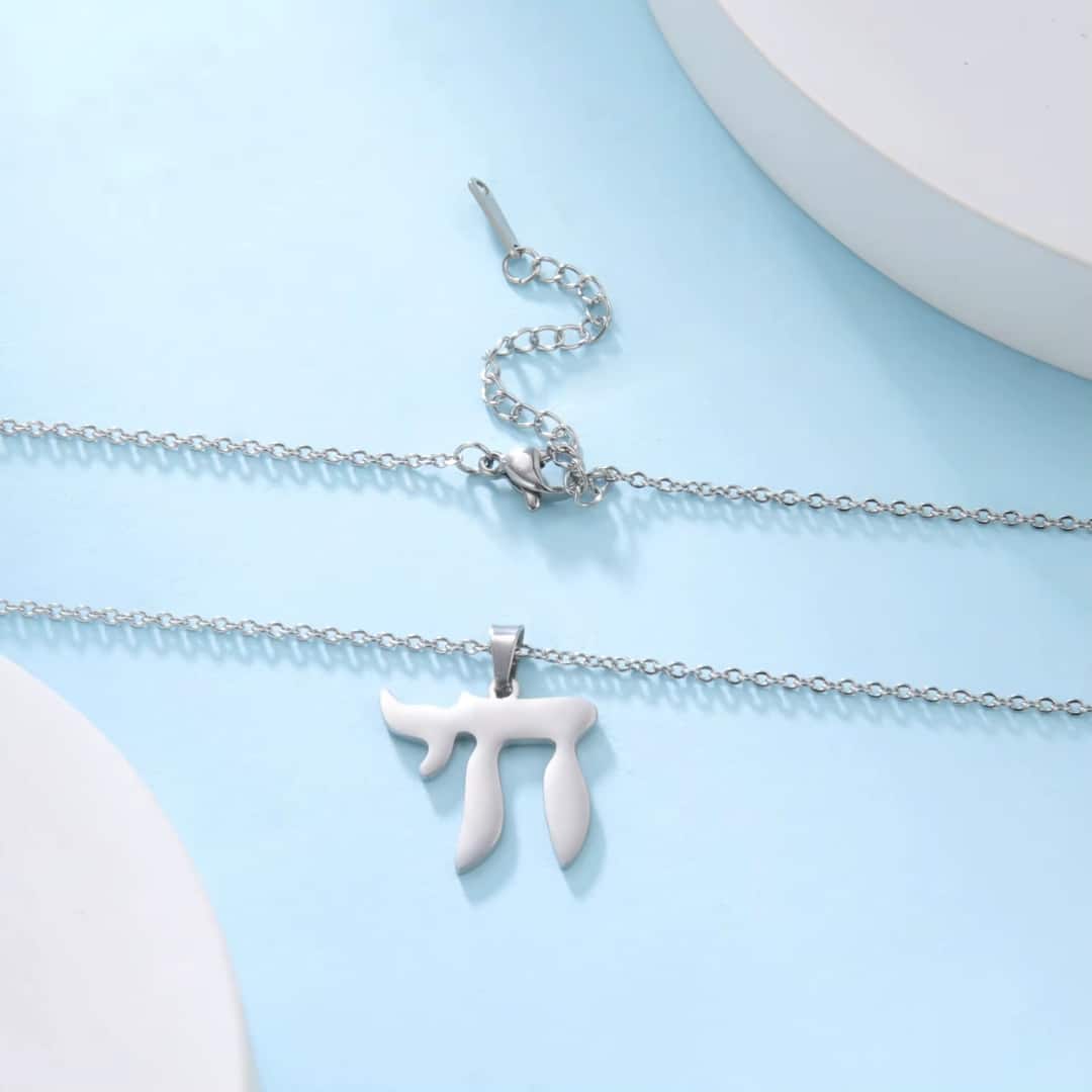 Collier Symbolique Chai Juif en Acier Inoxydable 6